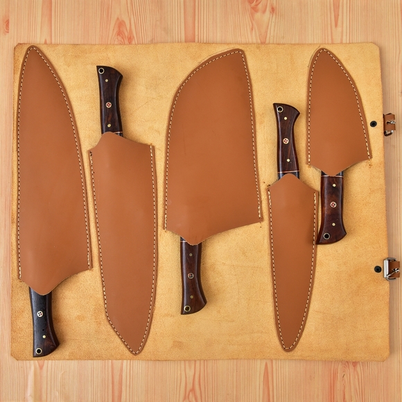 Handmade Damascus Steel Kitchen Chef Knife (Set of 5) - Picture 5 of 6